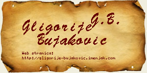 Gligorije Bujaković vizit kartica